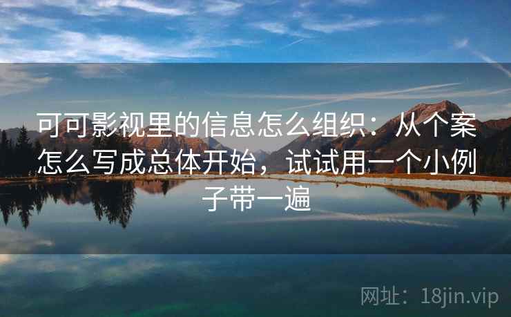 可可影视里的信息怎么组织：从个案怎么写成总体开始，试试用一个小例子带一遍